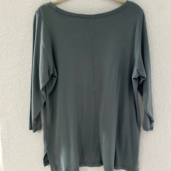 Sejour 1x grayish green top With A Boat Neck Preowned. - Picture 7 of 10